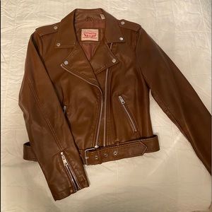 Levi’s Strauss Co. Sizes- M and XL Brown faux leather Motorcycle jackets